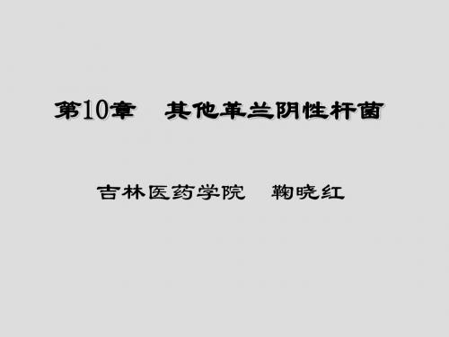 第10章其他革兰阴性杆菌分析解析