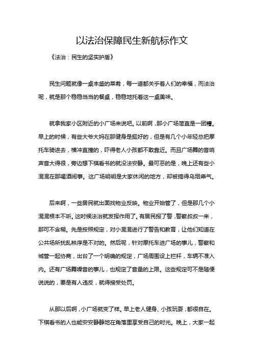 以法治保障民生新航标作文