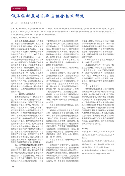 低序级断层的识别与组合技术研究