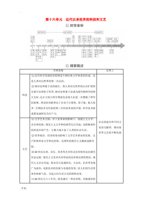 新人教版高考历史一轮教师用书 第五部分 世界现代史 第16单元 近代以来世界的科技和文艺 第1讲 近