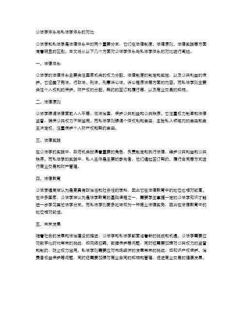 公法学体系与私法学体系的对比