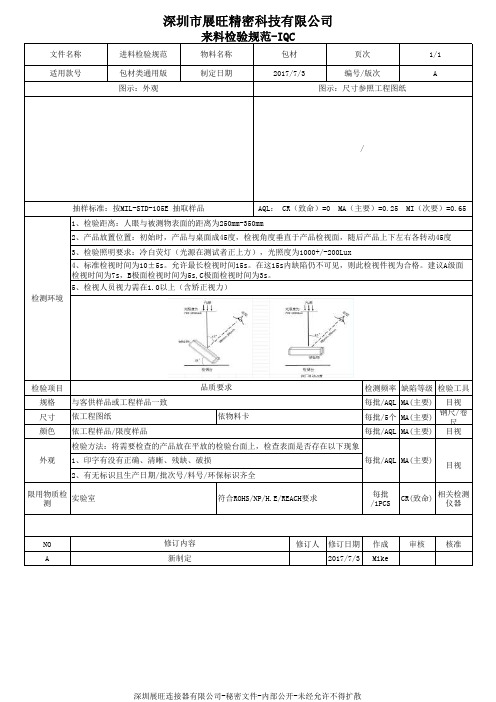 包材类来料检查