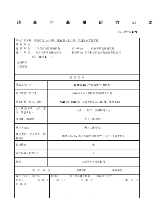 地基与基槽验收记录填写样本