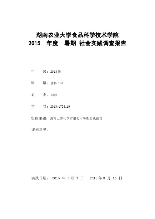 暑假社会实践报告