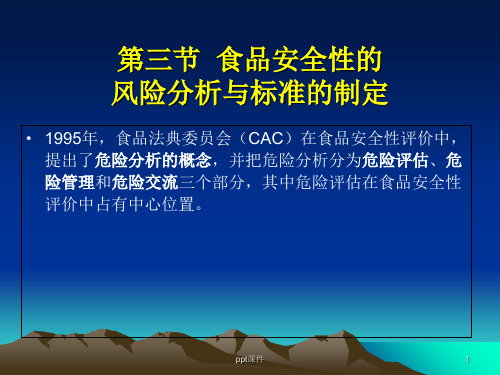 食品安全性的风险分析与标准的制定  ppt课件