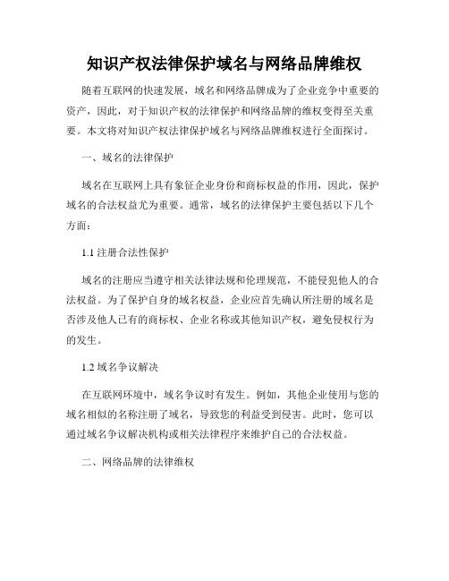 知识产权法律保护域名与网络品牌维权