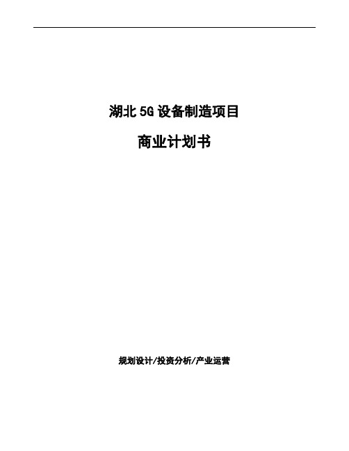 湖北5G设备制造项目商业计划书