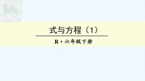 数学人教版六年级下册式与方程PPT