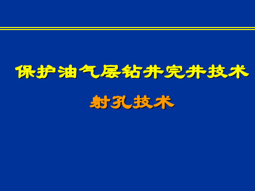 保护油气层钻井完井技术-射孔技术精品PPT课件