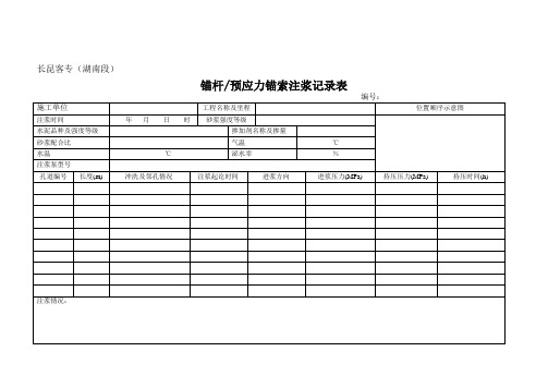 07 锚杆预应力锚索注浆施工记录表