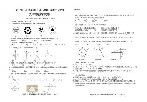 九年级11月联考数学卷