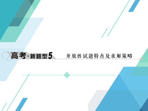 高中数学专题备考  高考新题型5  开放性试题特点及求解策略