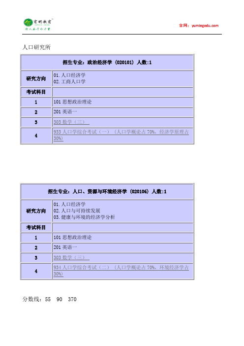 2015年北京大学人口研究所考研真题考研经验参考书目考试科目考研笔记招生简章复试真题18