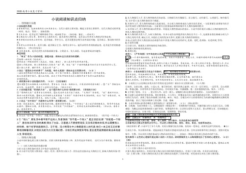 高考语文全国卷小说知识点总结(带例题)