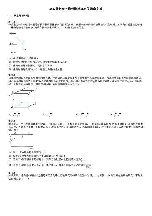 2022届新高考物理模拟演练卷 湖南专版