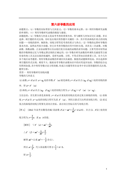 高三数学二轮专题 导数运用解析