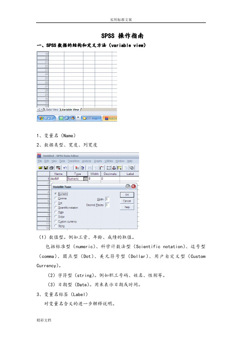SPSS的变量设置和基本操作