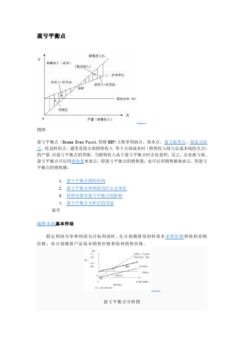 盈亏平衡点计算公式