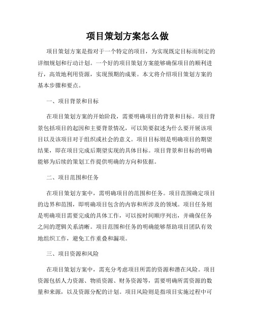 项目策划方案怎么做