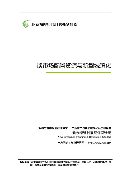 绿维创景林峰：谈市场配置资源与新型城镇化