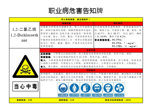 1,2-二氯乙烷-职业病危害告知牌