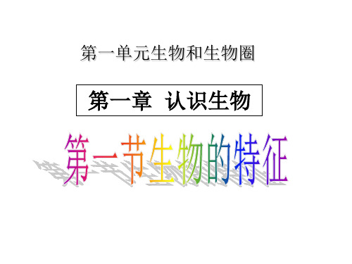 人教生物七年级上册第一单元第一章第一节 生物的特征课件(共25张PPT)