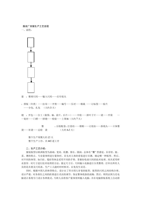 服装厂西服生产工艺流程