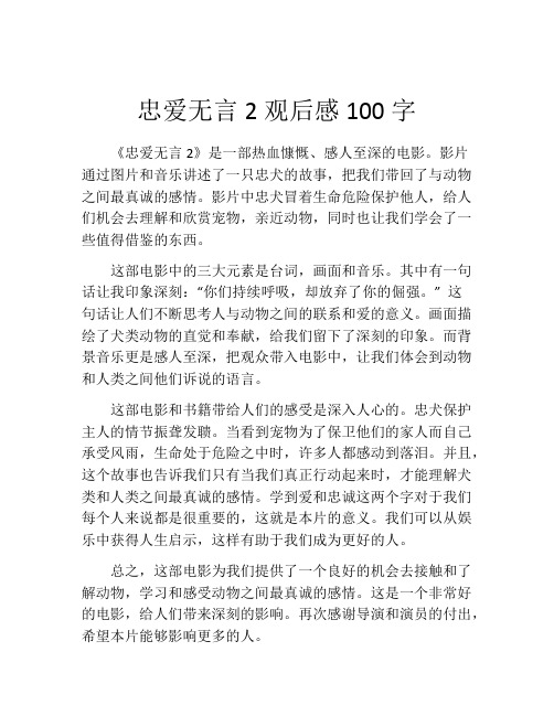 忠爱无言2观后感100字