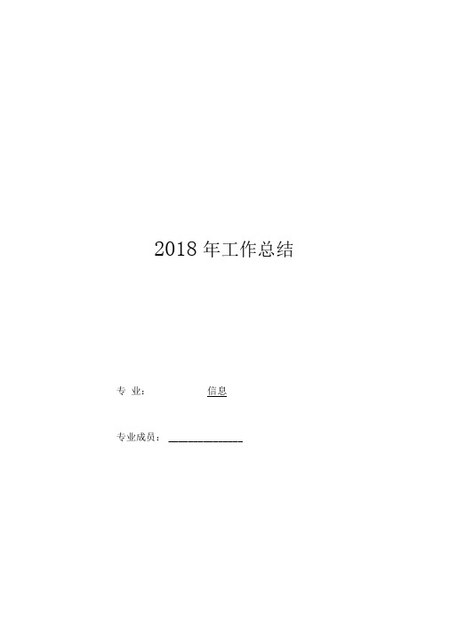 2018年度信息专业工作总结