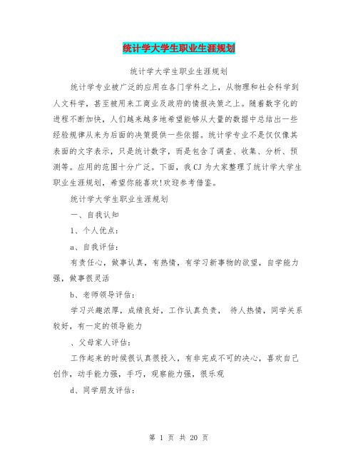 统计学大学生职业生涯规划