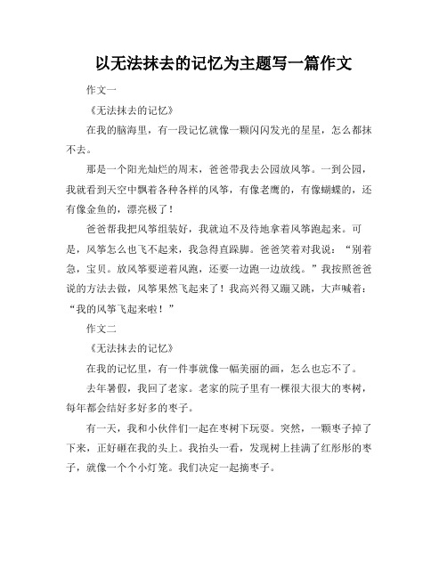 以无法抹去的记忆为主题写一篇作文