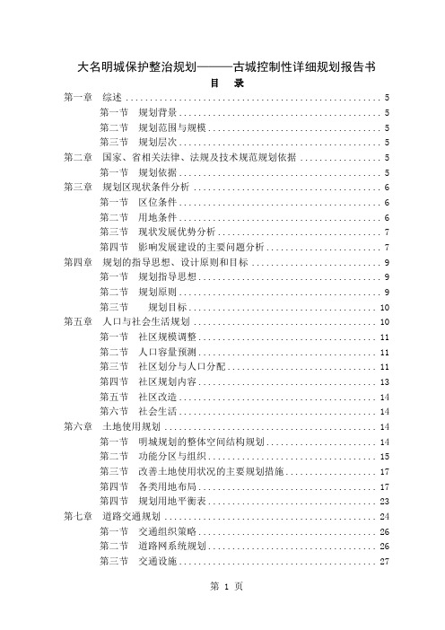 大名明城保护整治规划古城控制详细规划报告共94页文档