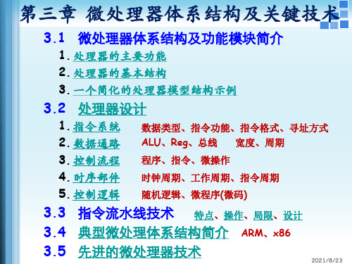 微处理器体系结构及功能模块