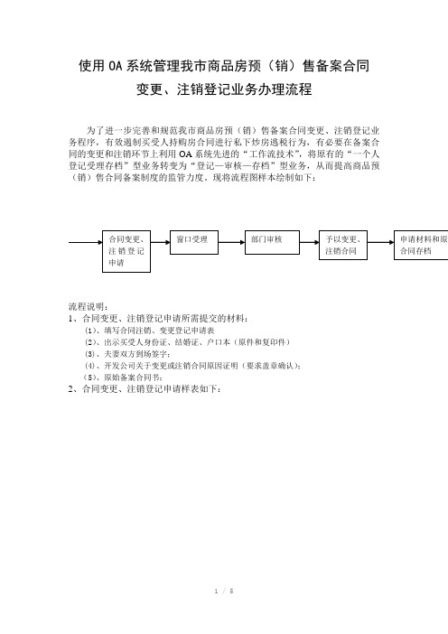 商品房预售合同变更、注销登记办理流程