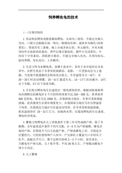 饲养鳄鱼龟的技术