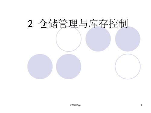 仓储管理与库存控制ppt课件