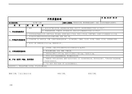 板式家具工序质量标准与检验规范标准