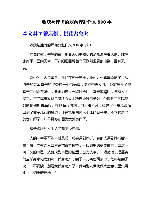 收获与挫折的双向奔赴作文800字