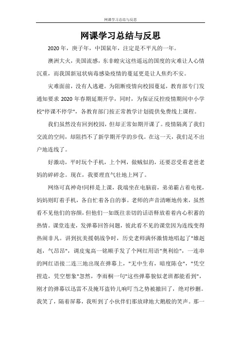 网课学习总结与反思