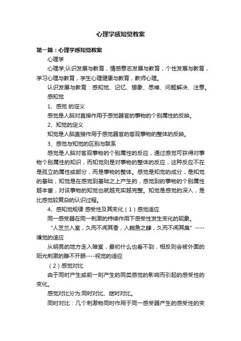 心理学感知觉教案