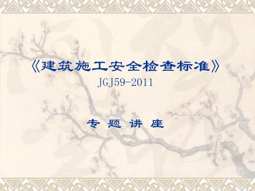 2019最新《建筑施工安全检查标准》59专题讲座体育