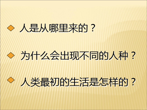 人教版历史九年级上册第一单元人类文明的开端第1课人类的形成课件