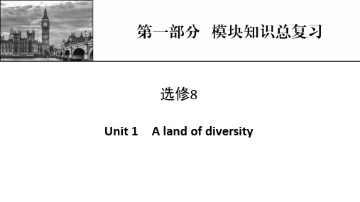 新高考英语人教版一轮复习课件第1部分选修8Unit1Alandofdiversity