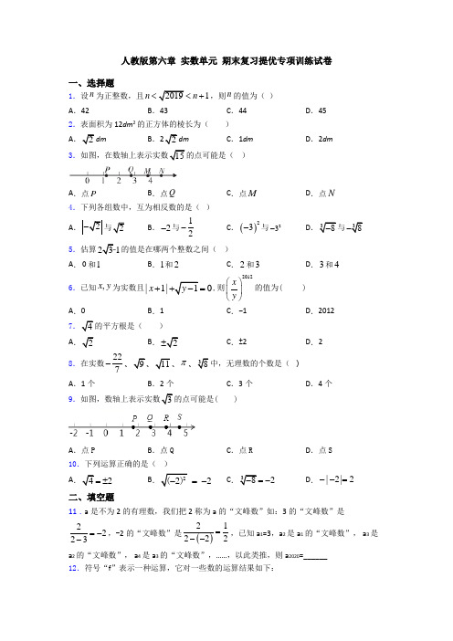 人教版第六章 实数单元 期末复习提优专项训练试卷