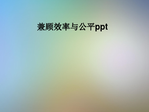 兼顾效率与公平ppt