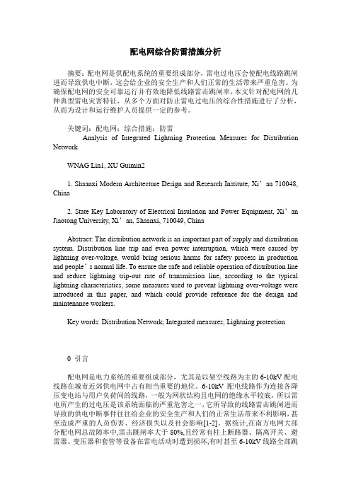 配电网综合防雷措施分析