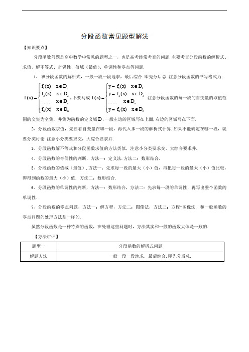 第15招 分段函数常见题型解法