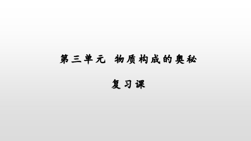 第三单元 物质构成的奥秘 期末复习课件 人教版九年级化学上册 