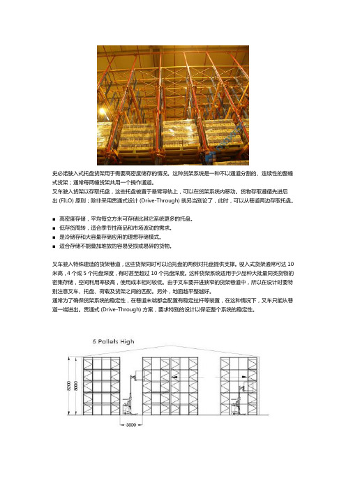 史必诺驶入式货架标准规范简介