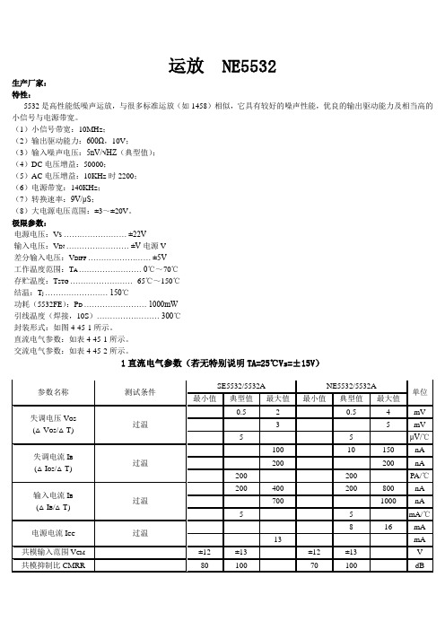 低噪声运放NE5532